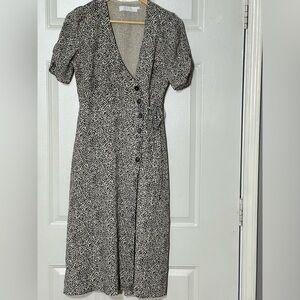ASTR the Label Button Down Midi Dress Size S in Leopard Print
